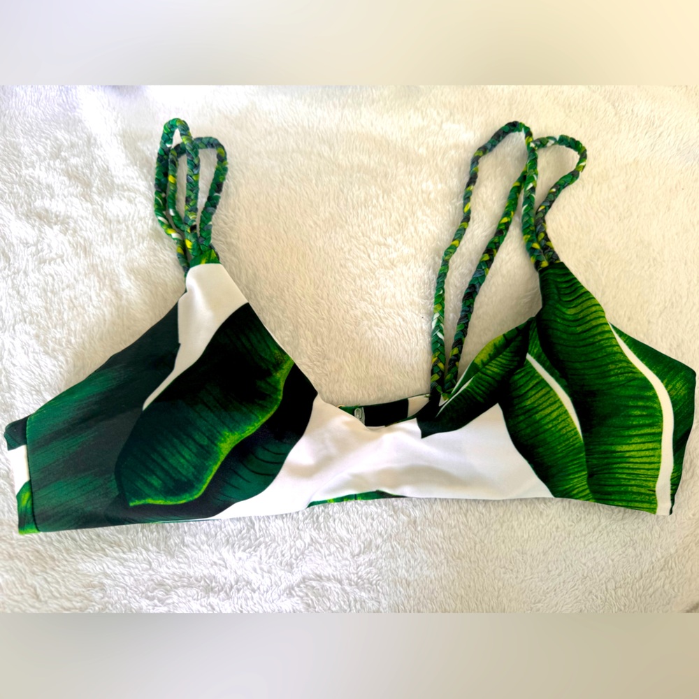 Tropical print bikini top